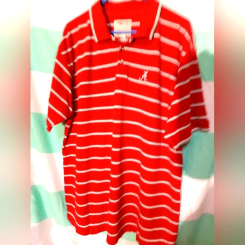 Press Box Mens Alabama Striped Polo Size XL